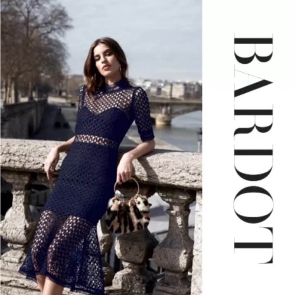 Bardot FIONA MESH DRESS French Navy 6 - Picture 9 of 12